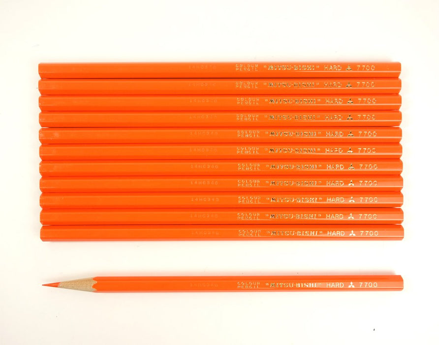 Mitsubishi Pencil K77004 Hard Colored Pencil in Vibrant Orange