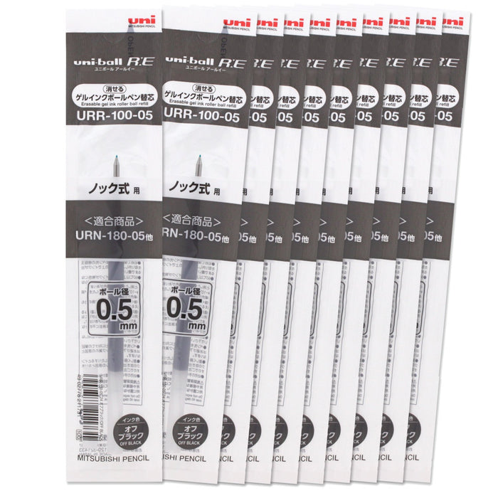 Mitsubishi Pencil Uniball Re Erasable Ballpoint Pen Refill 0.5 Off Black 10 Pieces