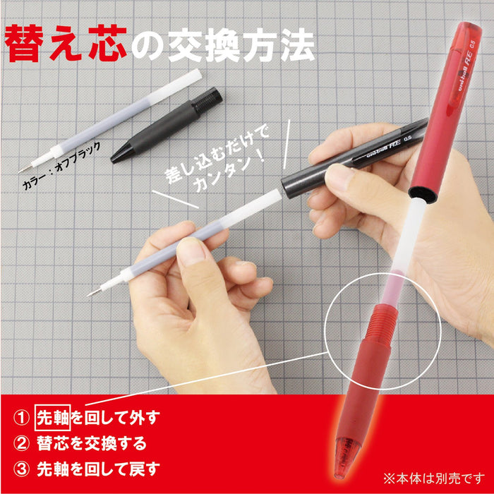 Mitsubishi Pencil Rose Red Uniball Erasable Ballpoint Pen Refill 0.5 10 Pieces