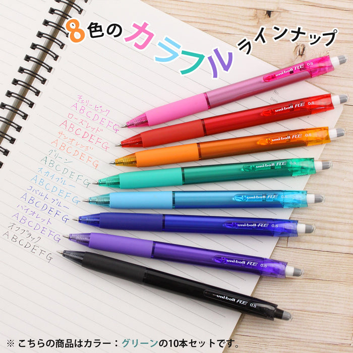 Mitsubishi Pencil Uniball Re Erasable Ballpoint Pen 0.5 Green 10 Pieces