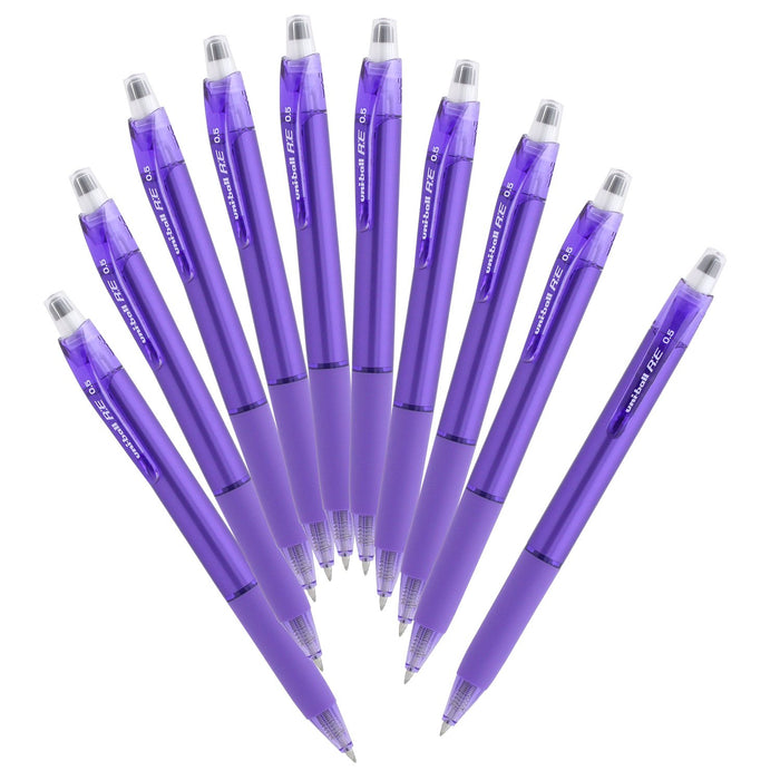 Mitsubishi Pencil Uniball Re Erasable Ballpoint Pen 0.5 Violet Pack of 10