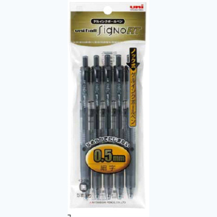 Mitsubishi Pencil Signo Rt Gel Ballpoint Pen 0.5 Black 5-Pack Umn1055P.24