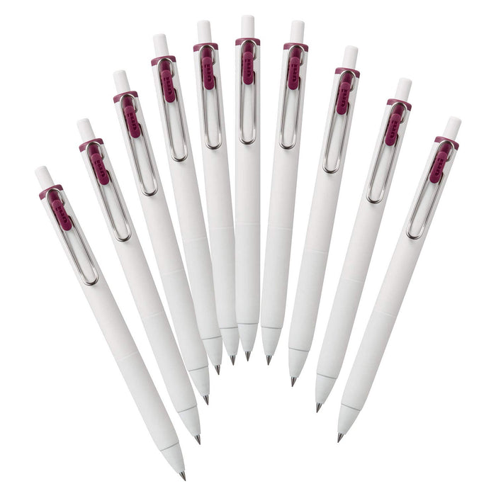 Mitsubishi Pencil Uniball One 0.38 Gel Ballpoint Pen Bordeaux Black 10-Pack