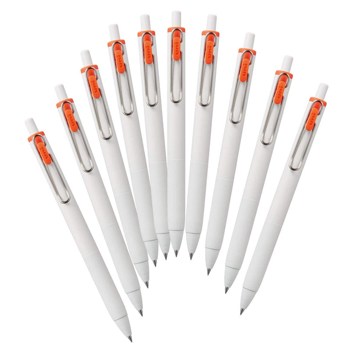 Mitsubishi Pencil Uniball One 0.38 Gel Ballpoint Pen in Mandarin Orange Pack of 10