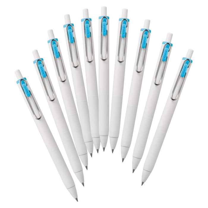 Mitsubishi Pencil Uniball One Gel Ballpoint Pen 0.38mm Sky Blue Pack of 10