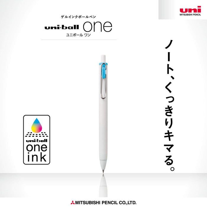 Mitsubishi Pencil Uniball One Gel Ballpoint Pen 0.38mm Sky Blue Pack of 10