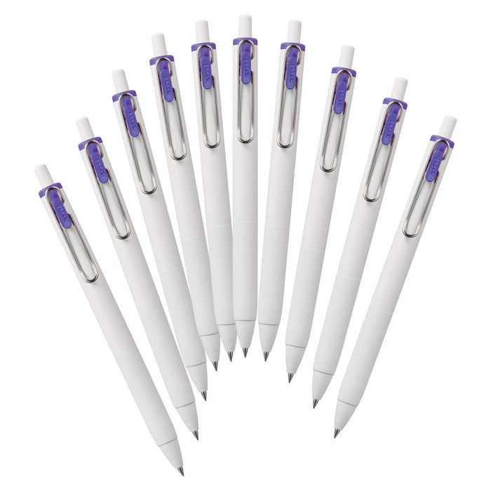 Mitsubishi Pencil Uniball One Gel Ballpoint Pen 0.38mm Violet Pack of 10