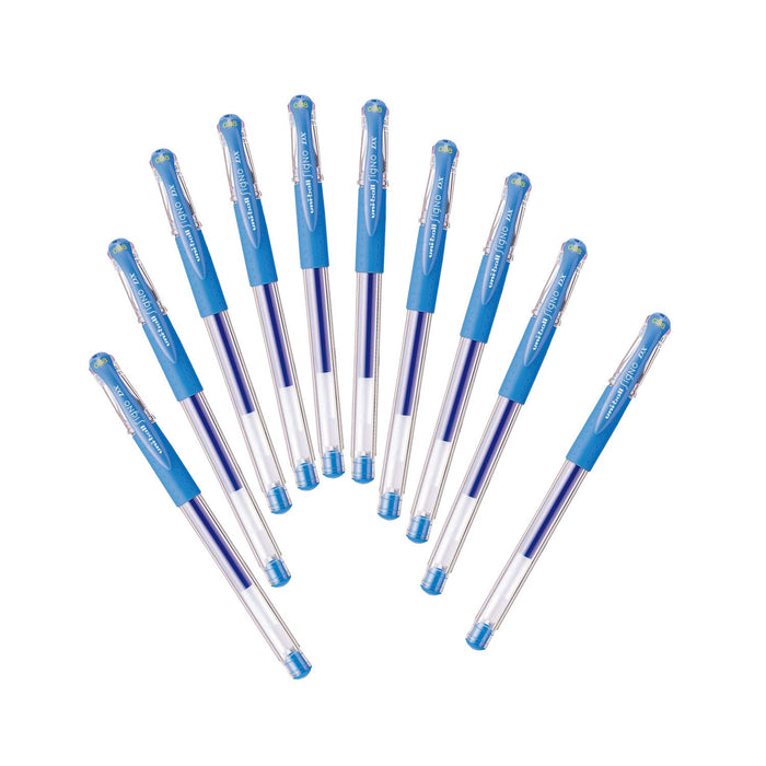 Mitsubishi Pencil Uniball Signo 0.38 Light Blue Gel Ballpoint - Pack of 10