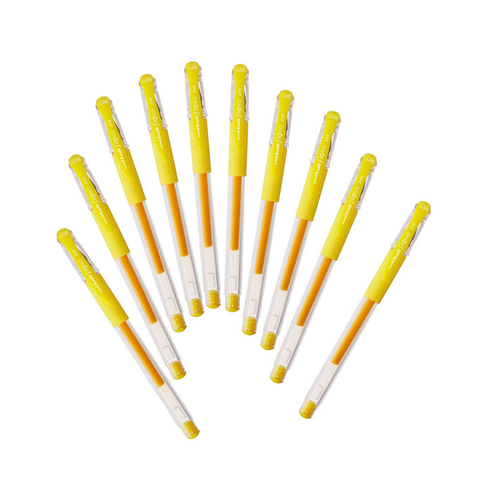 Mitsubishi Pencil Uniball Signo Gel Ballpoint Pen 0.38 Yellow 10 Pieces