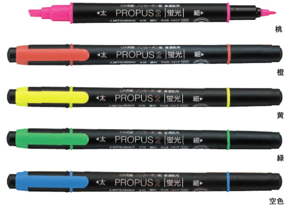 Mitsubishi Pencil ProPass 2 Pus101Tn 10-Piece Orange Highlighter Set