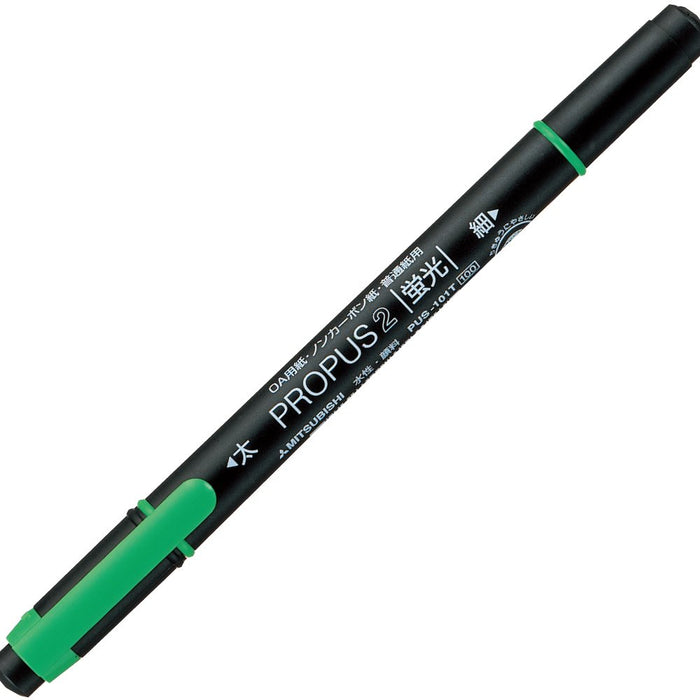 Mitsubishi Pencil Propass 2 Pus101Tn.6 Green Highlighter 10 Pieces Set