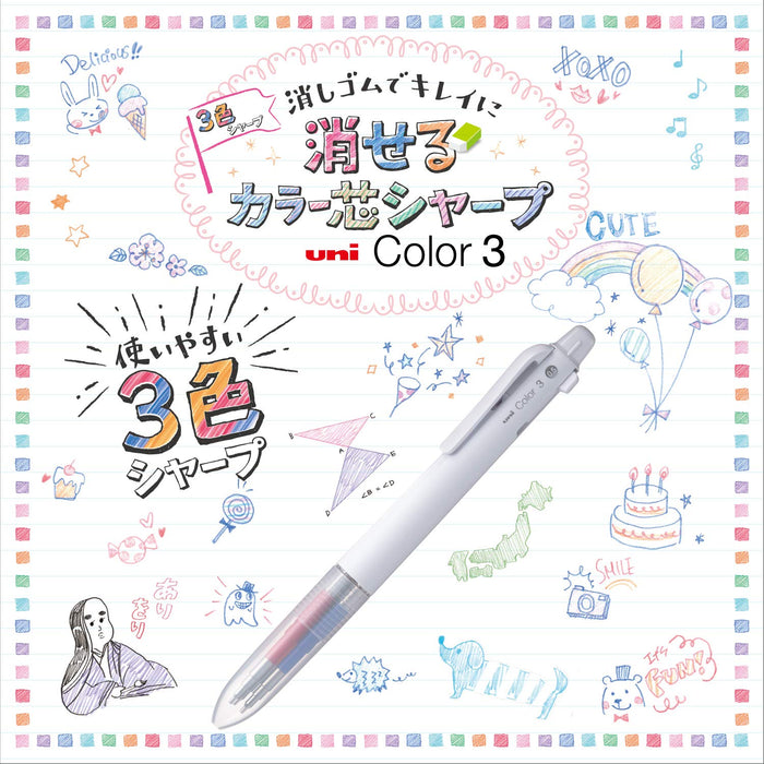 Mitsubishi Pencil Unicolor 3 Sky Blue Mechanical Pencil with Erasable 0.5 Lead