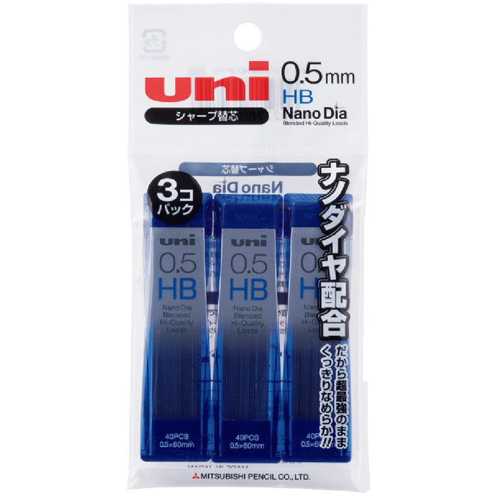 Mitsubishi Pencil Nano Diamond Mechanical Pencil Lead 0.5 HB 3 Pieces