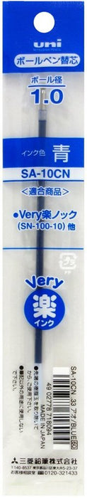 Mitsubishi Pencil Blue Oil-Based Ballpoint Pen Refill - Berry Raku Knock 1.0 Pack of 10