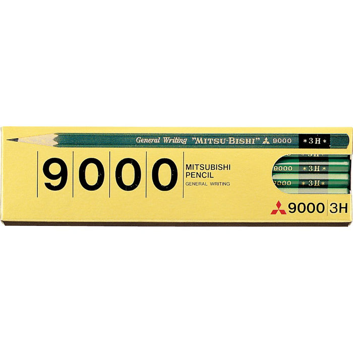 Mitsubishi Pencil 9000 3H - High-Quality Durable Writing Pack of 1 Dozen