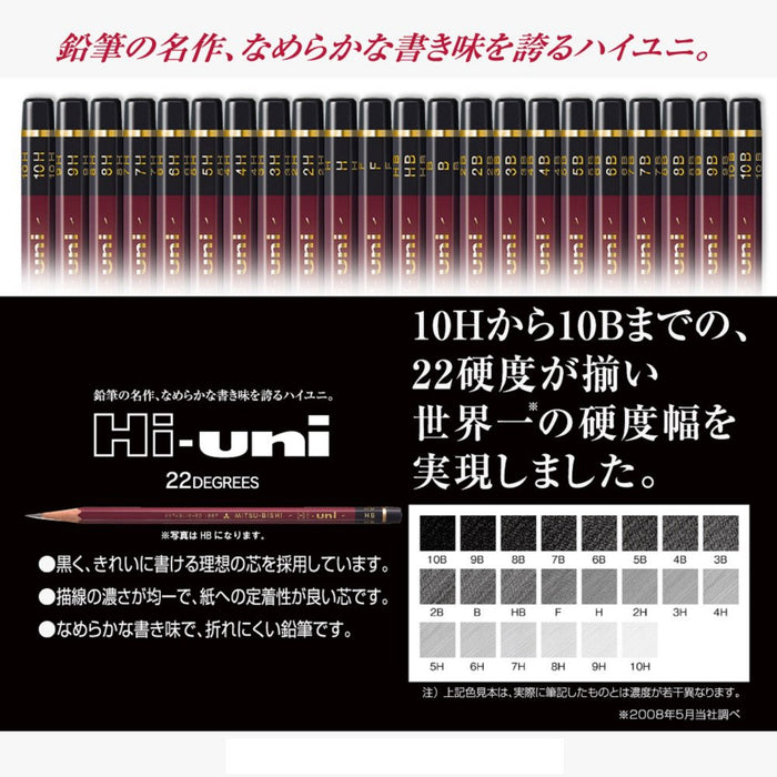 Mitsubishi Pencil High Uni 10B - Quality Pack of 12 Pencils