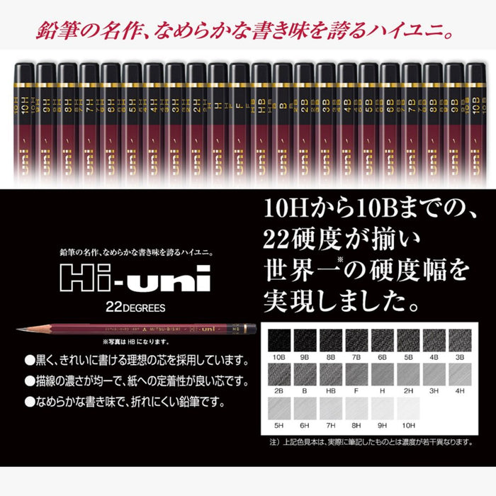 三菱 Pencil High Uni 4H - 耐用書寫鉛筆 1 打裝