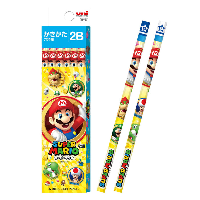 Mitsubishi Pencil 2B Super Mario - 1 Dozen in Paper Box K55982B