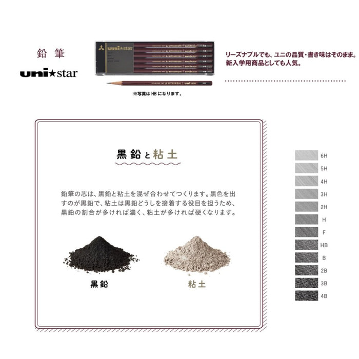 三菱铅笔 Unistar B 12 支装高品质书写铅笔