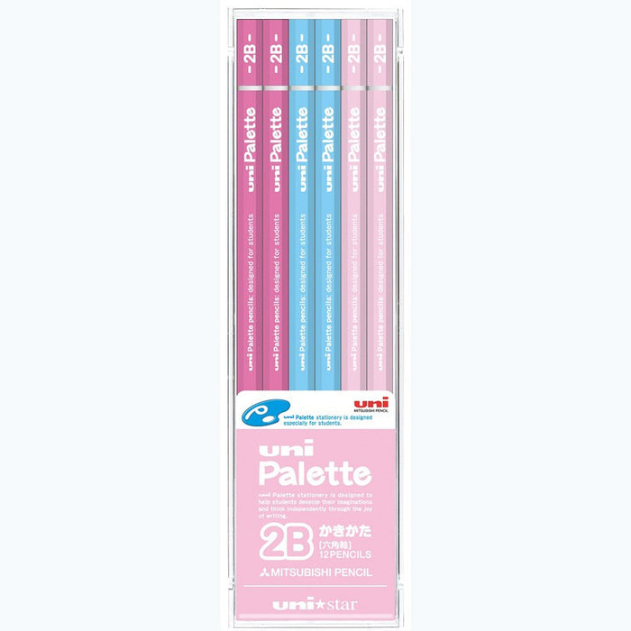 Mitsubishi Pencil Unistar 2B Drawing Pastel Pink Pencils - 1 Dozen Set