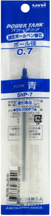 Mitsubishi Pencil Power Tank 0.7 Blue Ballpoint Pen Refill - Pack of 10