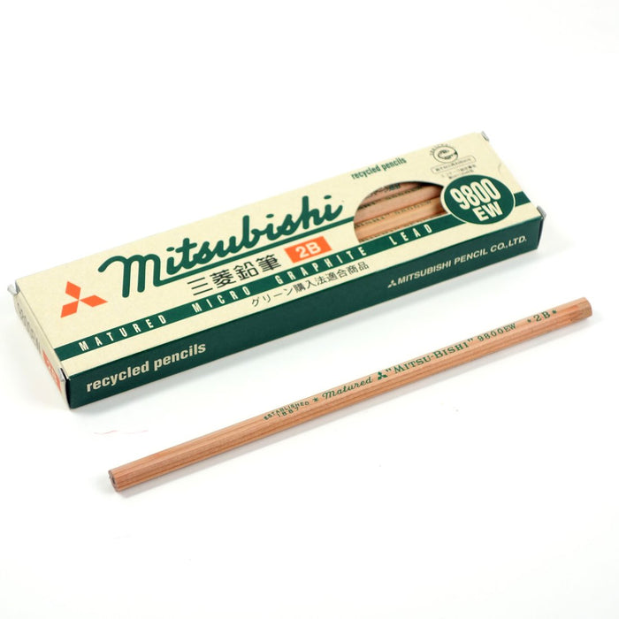 Mitsubishi Pencil 9800Ew 2B - Eco-friendly Recycled Pencils Pack of 12