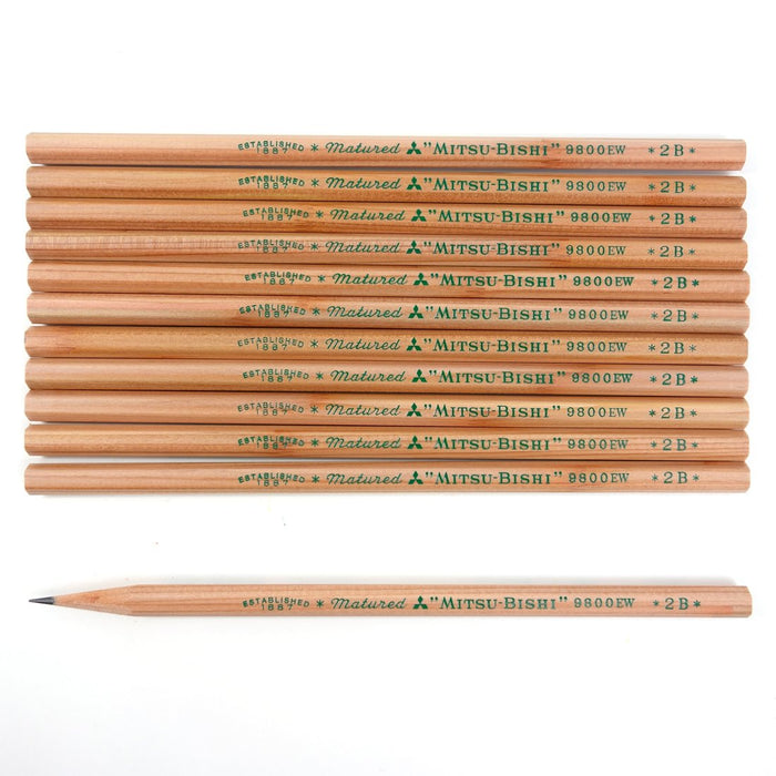 Mitsubishi Pencil 9800Ew 2B - Eco-friendly Recycled Pencils Pack of 12