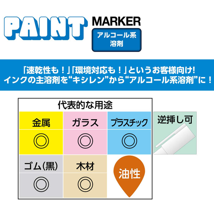 Mitsubishi Pencil Uni Fine Point Blue Alcohol Paint Marker Pack of 10