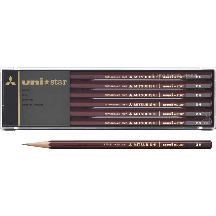 Mitsubishi Pencil Unistar 2H - Durable 1 Dozen Pack by Mitsubishi Pencil