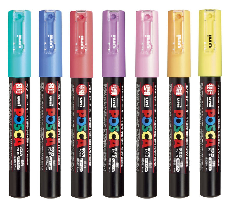 Mitsubishi Pencil Water-Based Posca Pen Extra Fine 7 Colors PC1M7C