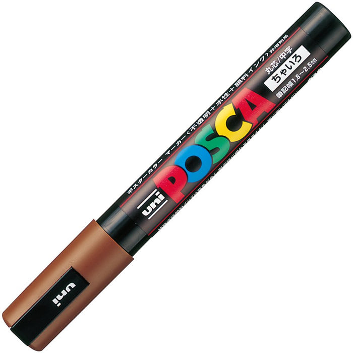 Mitsubishi Pencil Medium Point Water-Based Posca Pen Brown 10 Pieces