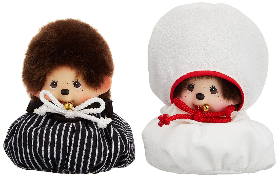 Sekiguchi Monchhichi 婚礼吉祥物套装日式毛绒玩具 17 厘米高