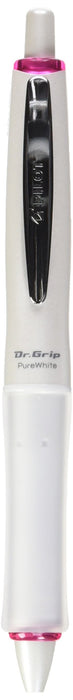 Pilot Dr. Grip 纯白色圆珠笔 0.7 毫米粉色油性墨水