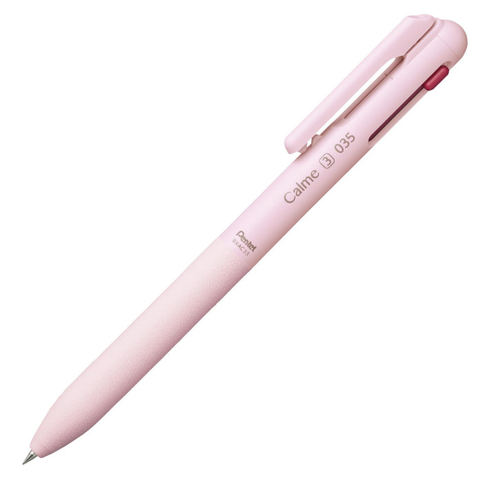 Pentel Calme 3-Color Ballpoint Pen 0.35mm Pink - Bxac33P