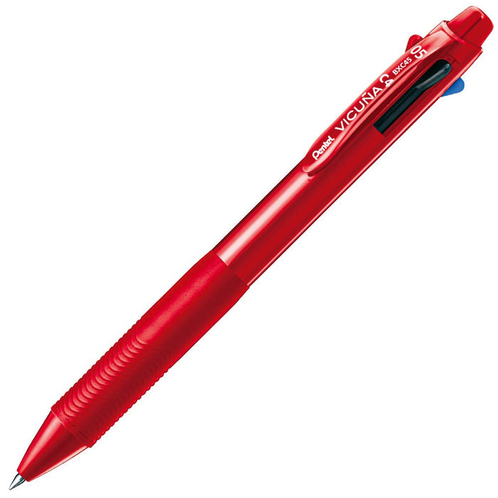 Pentel Vicuna Quad Color 0.5mm Ballpoint Pen in Red - BXC45B