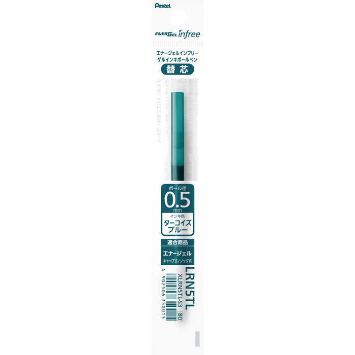 Pentel Energel 0.5 Turquoise Blue Ballpoint Pen Refill 10 Pieces Pack