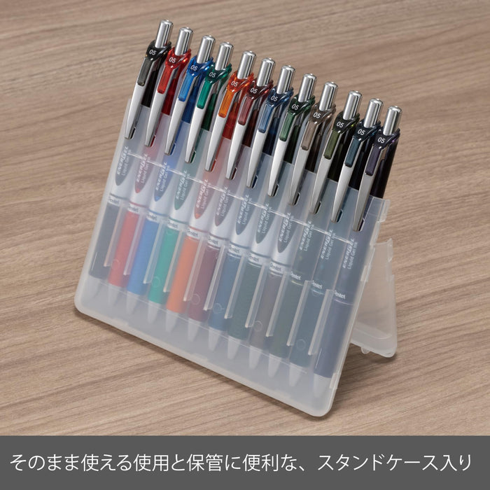 Pentel Energel 0.5 毫米 12 色圆珠笔套装（带支架盒）