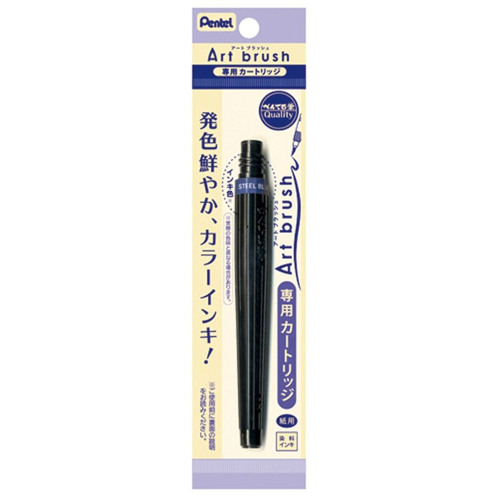 Pentel Art Brush Pen XFR-117 Set of 10 Steel Blue