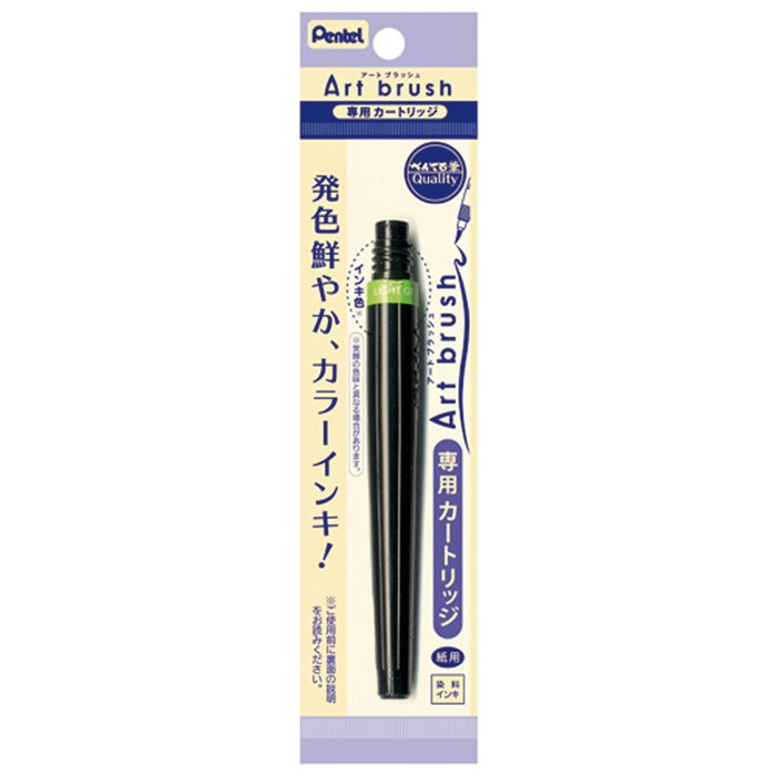 Pentel Art Brush XFR-111 Set Brush Pen Cartridge in Light Green 10 Pack