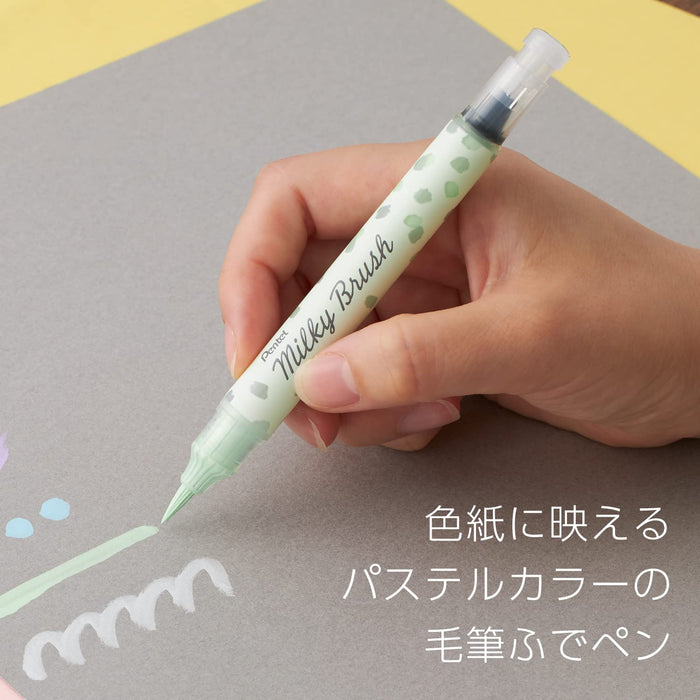 Pentel 粉彩绿色画笔 - Milky Brush Xgfh-Pk