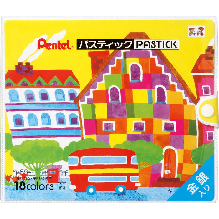 Pentel 18-Color Crayon Colored Pencil GC1-18D Set