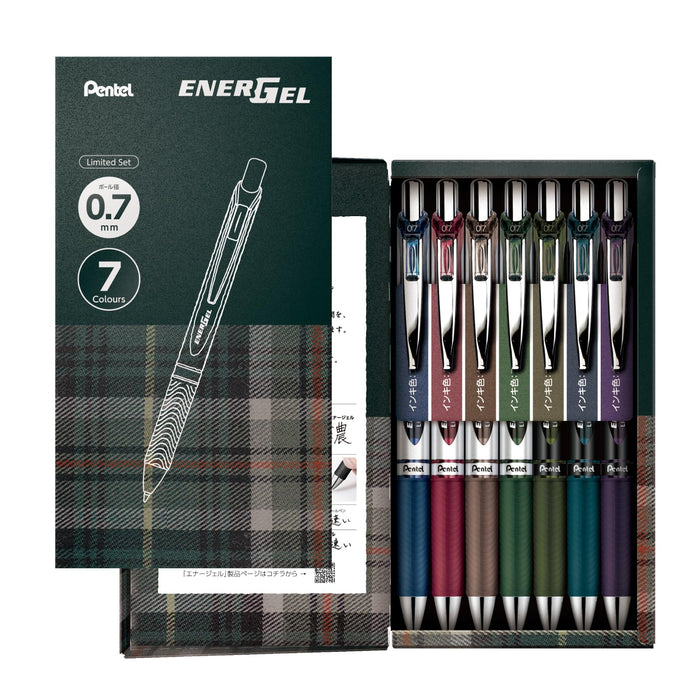 Pentel EnerGel 0.7mm Gel Ink Ballpoint Pens Limited 7 Color Set Bl77-L7