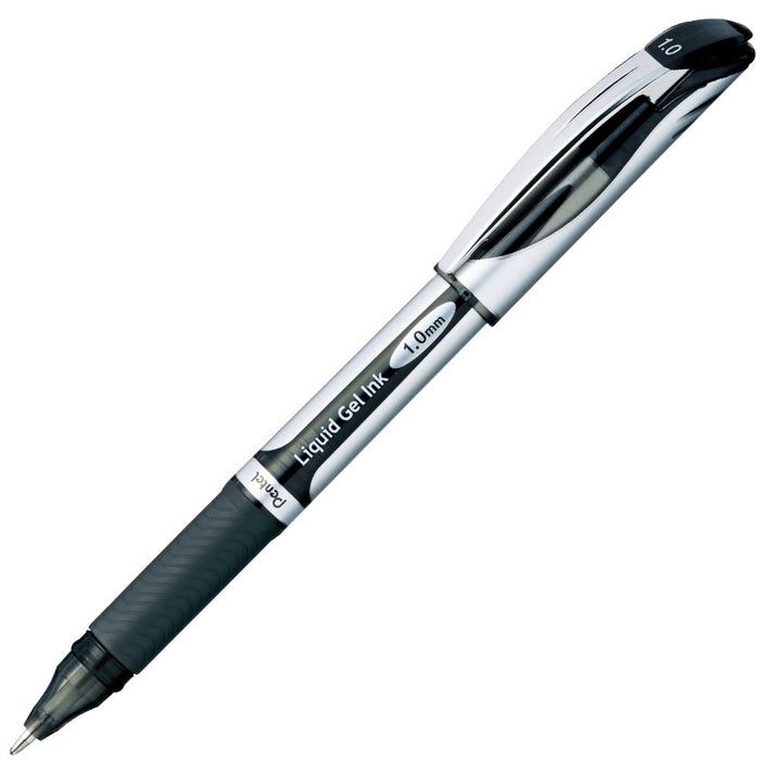 Pentel Energel 1.0 黑色凝胶墨水圆珠笔 5 支装