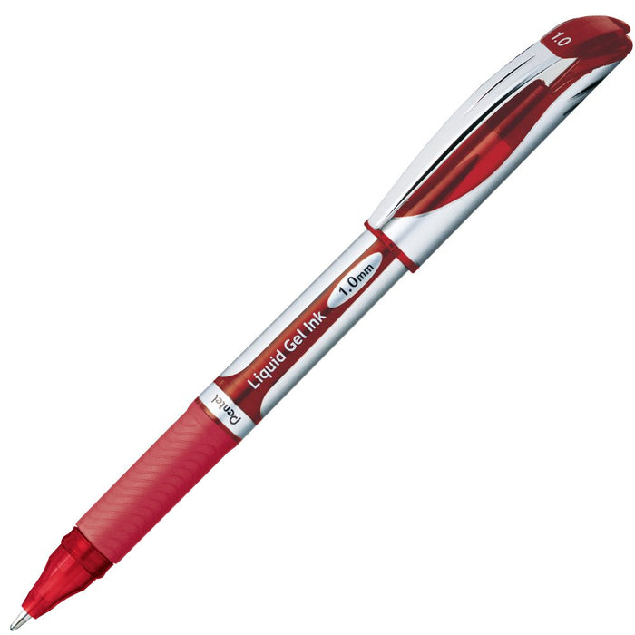 Pentel Energel 红色凝胶墨水圆珠笔 1.0 毫米 5 支装