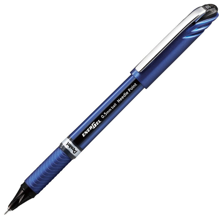 Pentel Energel Euro 黑色凝胶墨水圆珠笔 0.5 毫米 5 支装