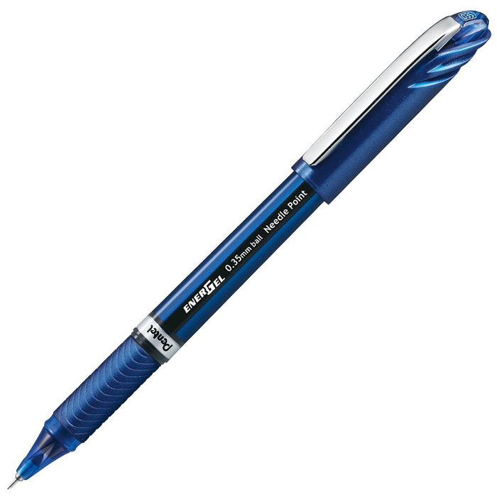 Pentel Energel Euro Bln23-C 蓝色凝胶墨水圆珠笔 0.35 毫米 10 支装