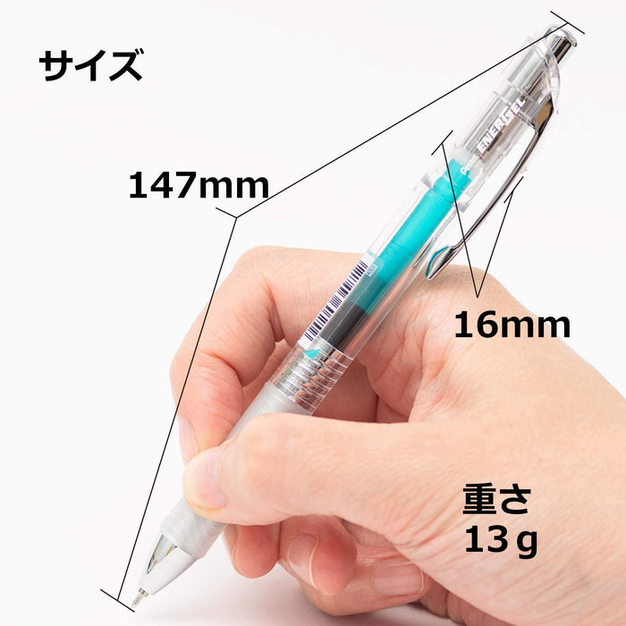 Pentel Energel Infree 0.5 绿松石蓝色凝胶圆珠笔 10 支装