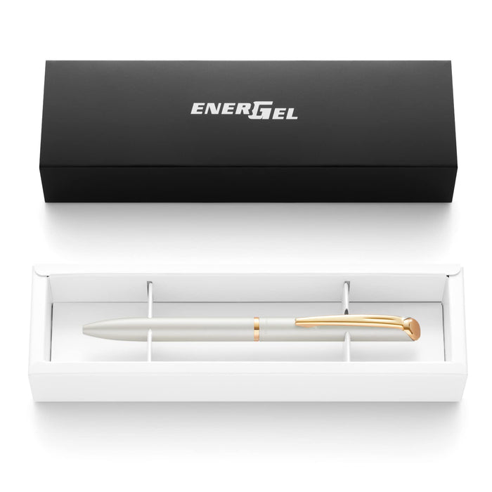 Pentel EnerGel Philography 0.5mm Pastel Pearl White Gel Ink Pen with Gift Box