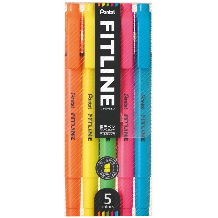 Pentel 5-Color Fit Line Highlighter Set SLW11-5 Versatile Writing Tools