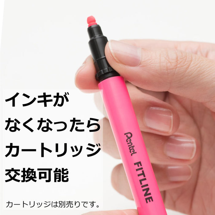 Pentel Fitline 粉紅螢光筆 10 支裝 SLW11-P - 優質標記筆